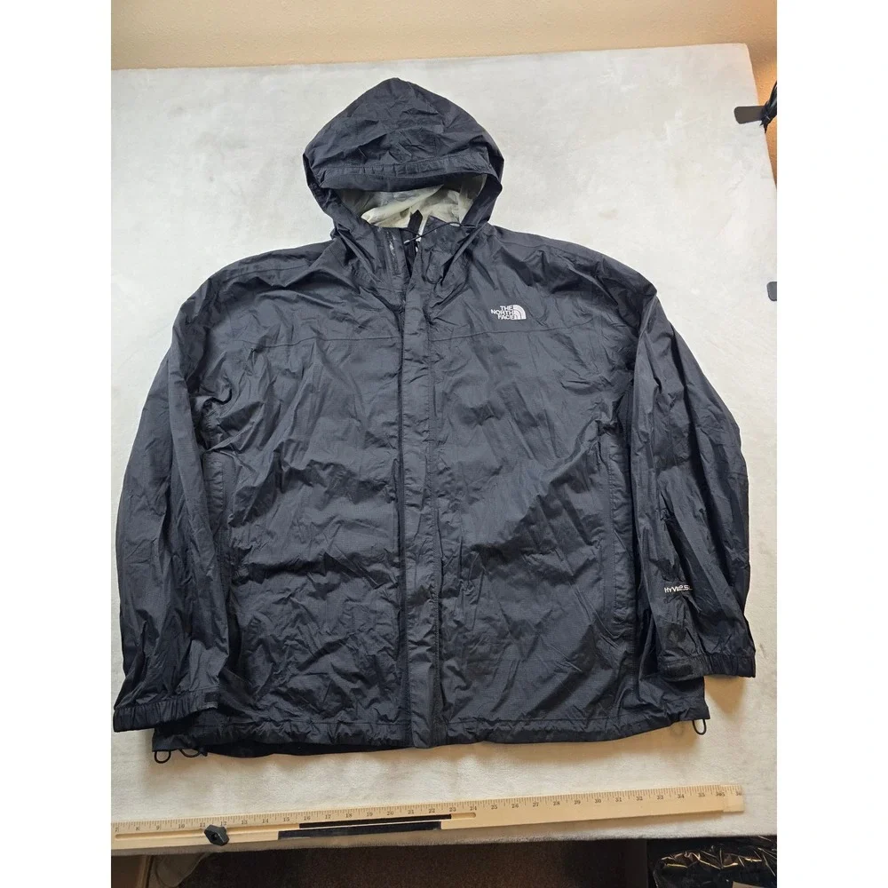 The North Face HyVent 2.5L Jacket Mens 3XL Black Nylon Rain Wind Shell